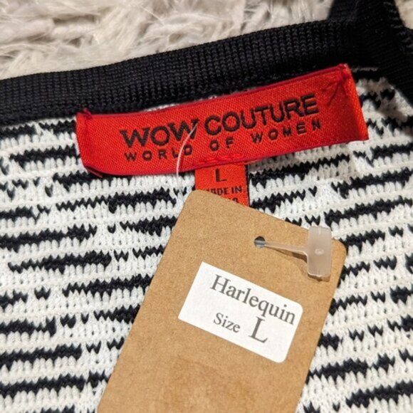 NWT WOW Couture geometric print knit bodycon halter knit dress - Picture 8 of 8